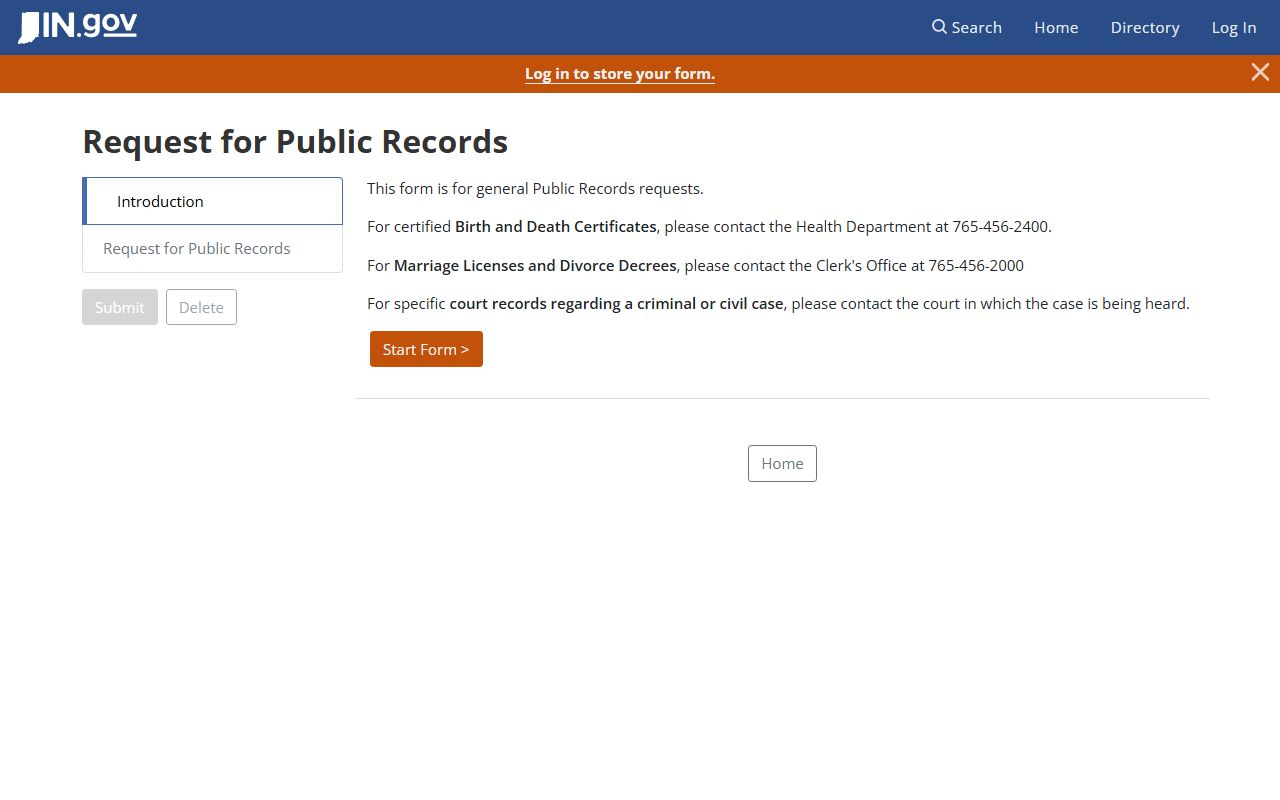 Howard County clerk records public records request form
