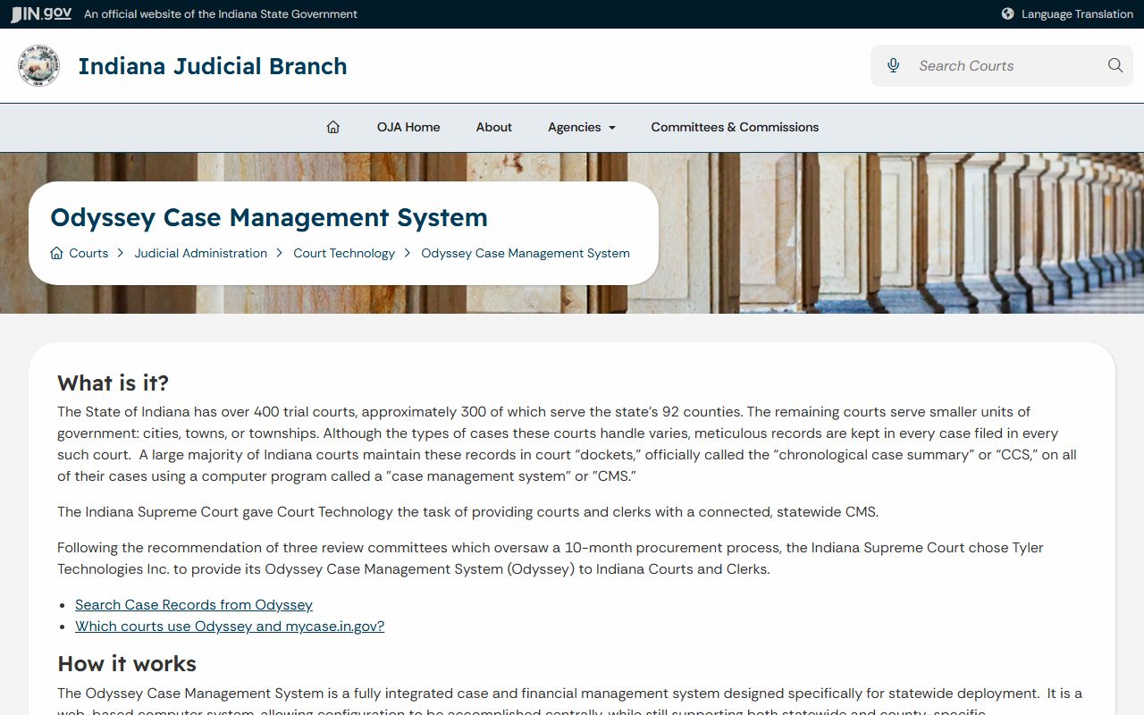 Howard County court records Odyssey case management source