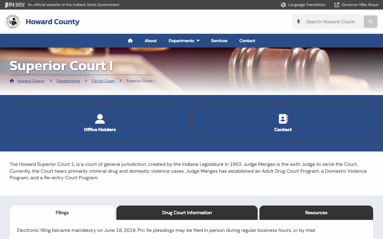 Howard County district court records Superior Court I page