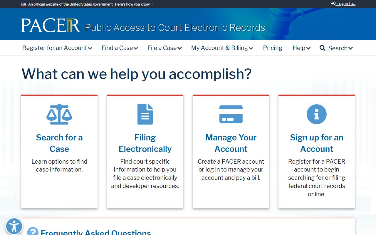 Howard County probate records PACER federal records portal